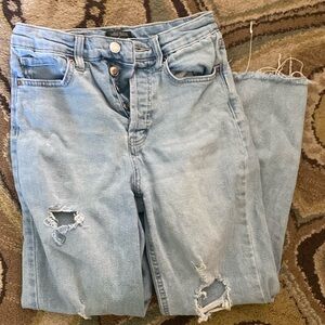 wild fable size 0 crop leg button up high rise jeans ripped